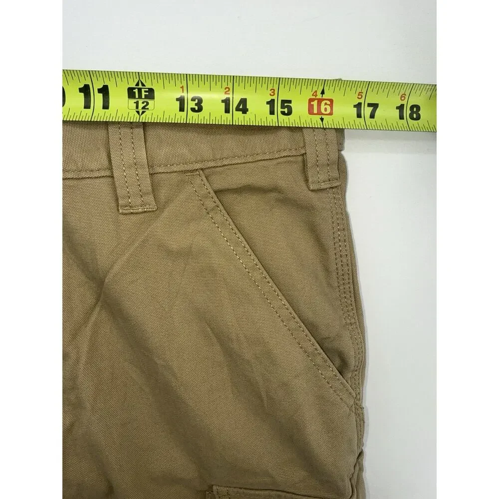 Carhartt Cargo Shorts Mens 32 Khaki Relaxed Fit Workwear Stretch 11in Inseam